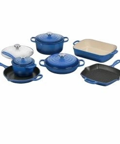 Le Creuset 10-Piece Signature Cookware Set With Stainless Steel Knobs | Marseille Blue