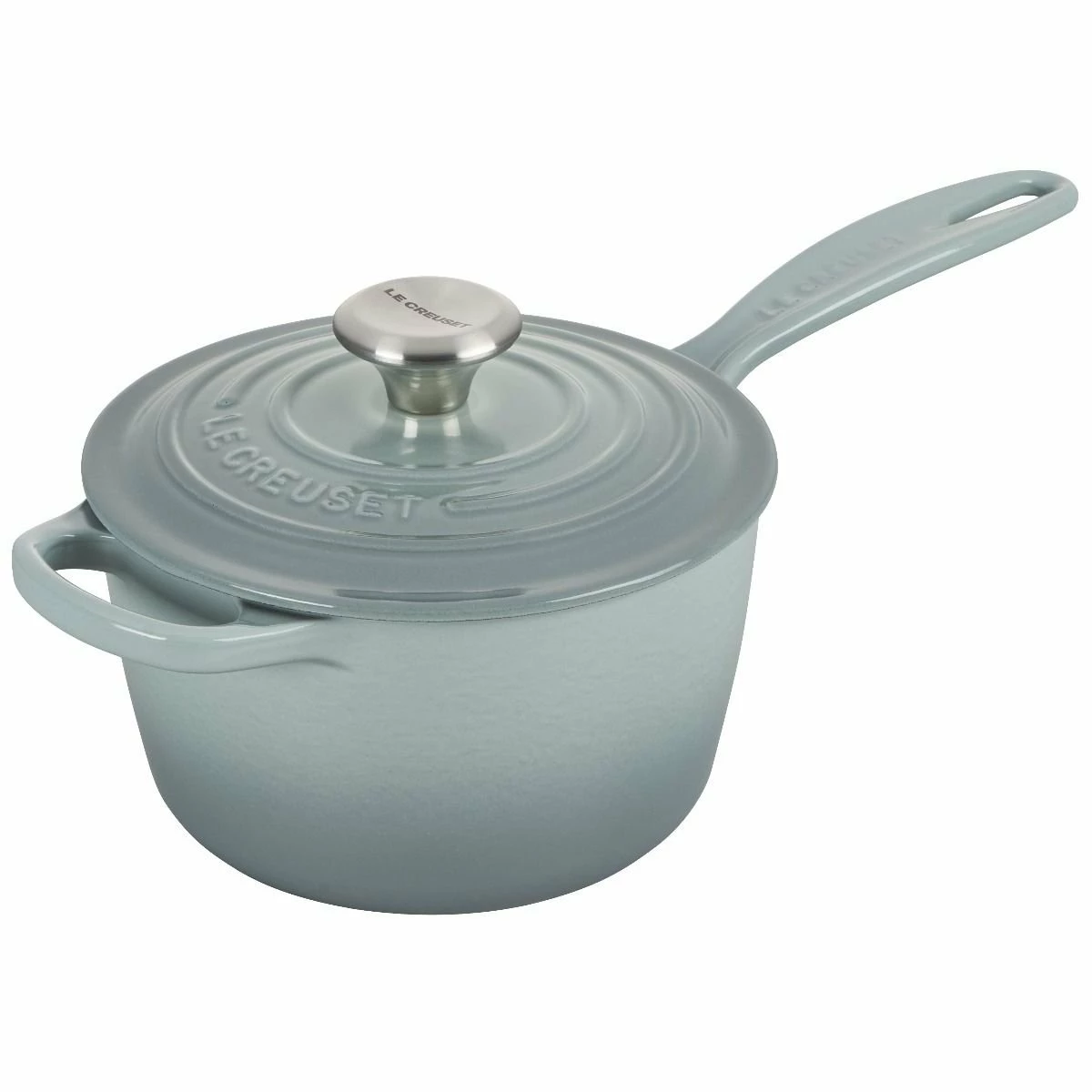 Le Creuset 1.75 Qt. Signature Enameled Cast Iron Saucepan With Stainless Steel Knob | Sea Salt 3 Le Creuset 1.75 Qt. Signature Enameled Cast Iron Saucepan With Stainless Steel Knob | Sea Salt