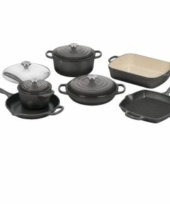 Le Creuset 10-Piece Signature Cookware Set With Stainless Steel Knobs | Oyster Grey