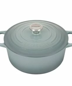 Le Creuset 5.5 Qt. Round Signature Dutch Oven With Stainless Steel Knob | Sea Salt