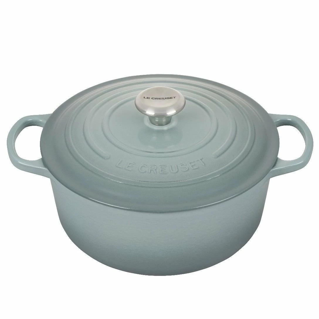 Le Creuset 5.5 Qt. Round Signature Dutch Oven With Stainless Steel Knob | Sea Salt 3 Le Creuset 5.5 Qt. Round Signature Dutch Oven With Stainless Steel Knob | Sea Salt