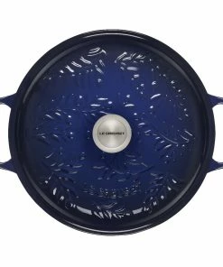 Le Creuset Olive Branch Collection 3.5 Qt. Signature Braiser | Indigo Blue -Cookware Sets Shop rs17124 ls2532 3078ob 3