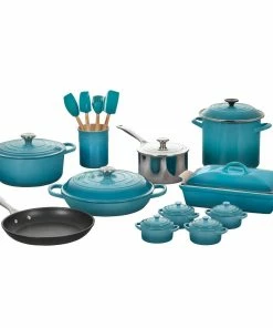 Le Creuset 20-Piece Mixed Material Cookware Set| Caribbean Blue