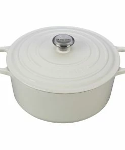Le Creuset 7.25 Qt. Round Signature Dutch Oven With Stainless Steel Knob | White
