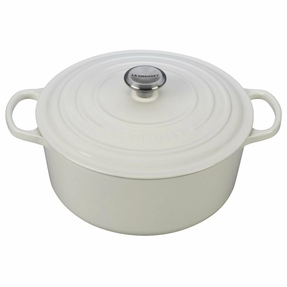 Le Creuset 7.25 Qt. Round Signature Dutch Oven With Stainless Steel Knob | White 3 Le Creuset 7.25 Qt. Round Signature Dutch Oven With Stainless Steel Knob | White