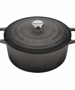 Le Creuset 7.25 Qt. Round Signature Dutch Oven With Stainless Steel Knob | Oyster Grey