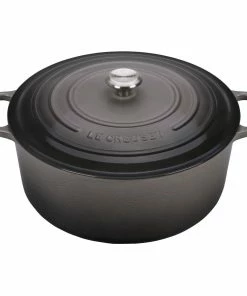 Le Creuset 13.25 Qt. Round Signature Cast Iron Dutch Oven With Stainless Steel Knob | Oyster Grey