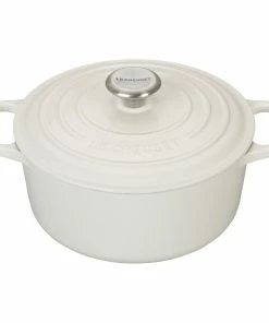 Le Creuset 4.5 Qt. Round Signature Dutch Oven With Stainless Steel Knob | White