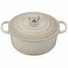 Le Creuset 5.5 Qt. Round Signature Cast Iron Dutch Oven With Stainless Steel Knob | Meringue White -Cookware Sets Shop rs9081 ls2501 26716ss
