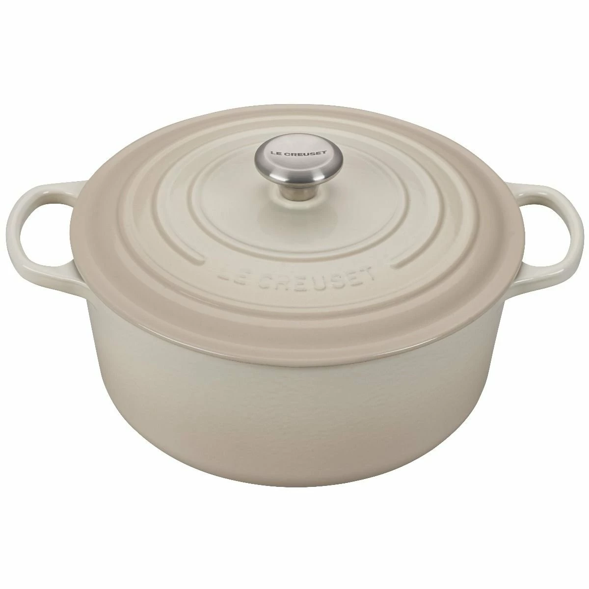 Le Creuset 7.25 Qt. Round Signature Dutch Oven With Stainless Steel Knob | Meringue White 3 Le Creuset 7.25 Qt. Round Signature Dutch Oven With Stainless Steel Knob | Meringue White