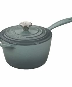 Le Creuset 2.25 Qt. Signature Enameled Cast Iron Saucepan With Stainless Steel Knob | Sea Salt