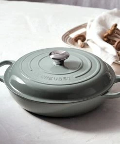 Le Creuset 3.5 Qt. Signature Enameled Cast Iron Braiser With Stainless Steel Knob | Sea Salt 13 Le Creuset 3.5 Qt. Signature Enameled Cast Iron Braiser With Stainless Steel Knob | Sea Salt -Cookware Sets Shop rs9177 spring 2019 meringueseasalt 0173 lpr