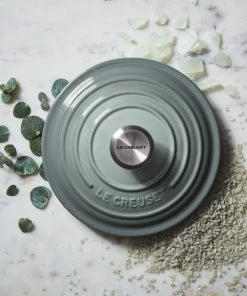 Le Creuset 5.5 Qt. Round Signature Dutch Oven With Stainless Steel Knob | Sea Salt 16 Le Creuset 5.5 Qt. Round Signature Dutch Oven With Stainless Steel Knob | Sea Salt -Cookware Sets Shop rs9189 spring 2019 seasaltabstractlid 1196