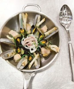 Le Creuset 3.5 Qt. Tri-Ply Stainless Steel Saucier Pan With Lid & Helper Handle -Cookware Sets Shop s1