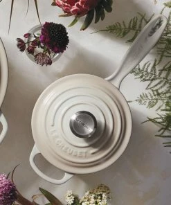 Le Creuset 1.75 Qt. Signature Enameled Cast Iron Saucepan With Stainless Steel Knob | Meringue White -Cookware Sets Shop sauce1