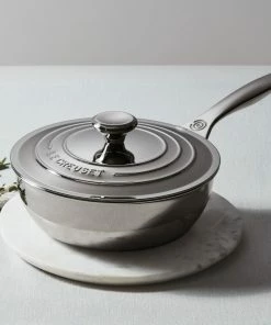 Le Creuset 2 Qt. Stainless Steel Saucier Pan With Lid -Cookware Sets Shop saucier2