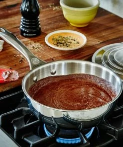 Le Creuset 2 Qt. Stainless Steel Saucier Pan With Lid -Cookware Sets Shop saucier3