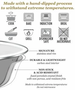 Golden Rabbit Enamelware 4 Qt. Dutch Oven | Cobalt Swirl -Cookware Sets Shop specs 1