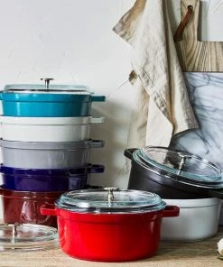 Staub 4 Qt. Round Cocotte/Dutch Oven With Glass Lid | Matte Black 13 Staub 4 Qt. Round Cocotte/Dutch Oven With Glass Lid | Matte Black -Cookware Sets Shop staub lifestyle 2