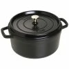 Staub 5.5 Qt. Round Cocotte/Dutch Oven | Matte Black -Cookware Sets Shop staub w brass knob 1