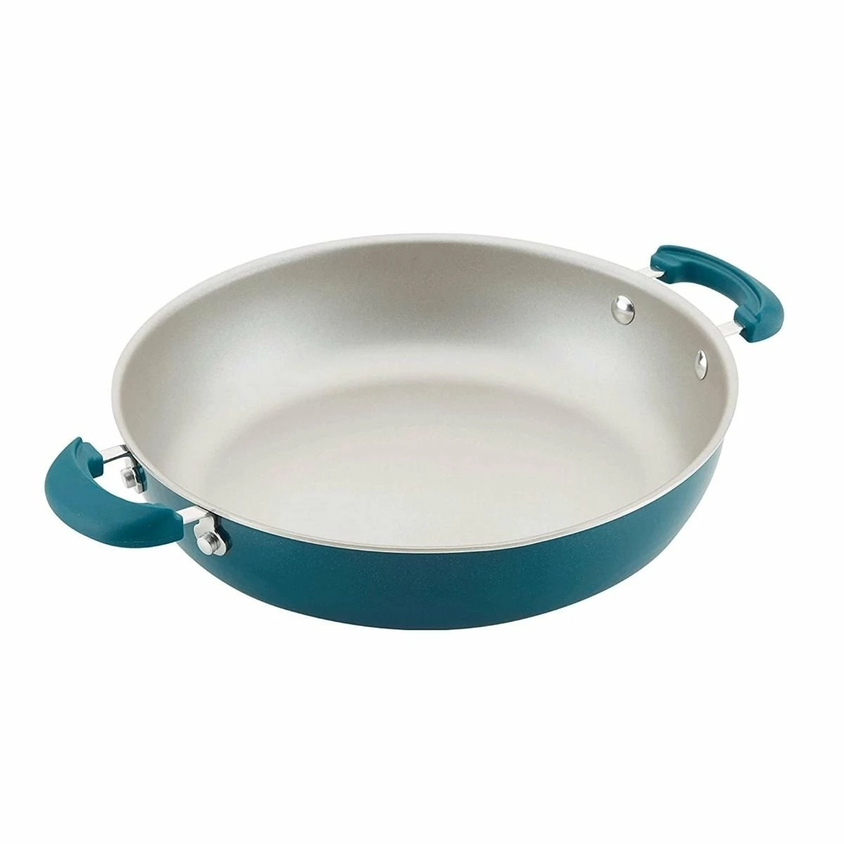 Rachael Ray 8-Piece Enameled Stacking Cookware Set | Teal Shimmer 9 Rachael Ray 8-Piece Enameled Stacking Cookware Set | Teal Shimmer - Image 7