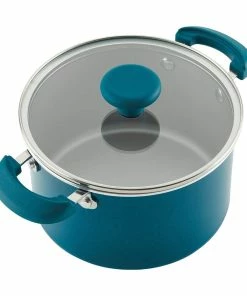 Rachael Ray 8-Piece Enameled Stacking Cookware Set | Teal Shimmer 26 Rachael Ray 8-Piece Enameled Stacking Cookware Set | Teal Shimmer -Cookware Sets Shop teal8
